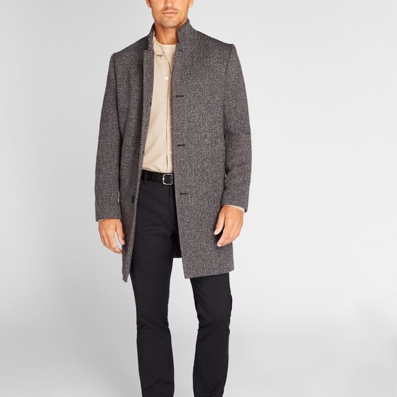 Loukas Funnel Neck Coat - Brand New - NEVER WORN - Black and White